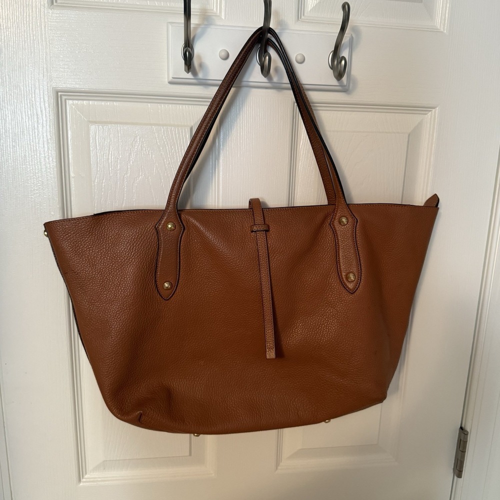 Annabel Ingall Brown Pebbles Leather Large Isabella Tote Bag Purse
